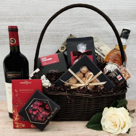 Szkocko-włoski elegancki prezent w koszu