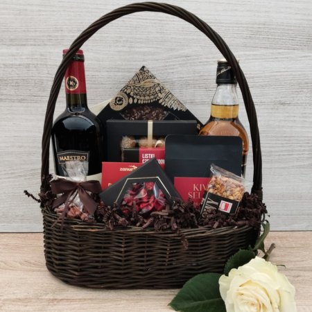 Szkocko-włoski elegancki prezent w koszu